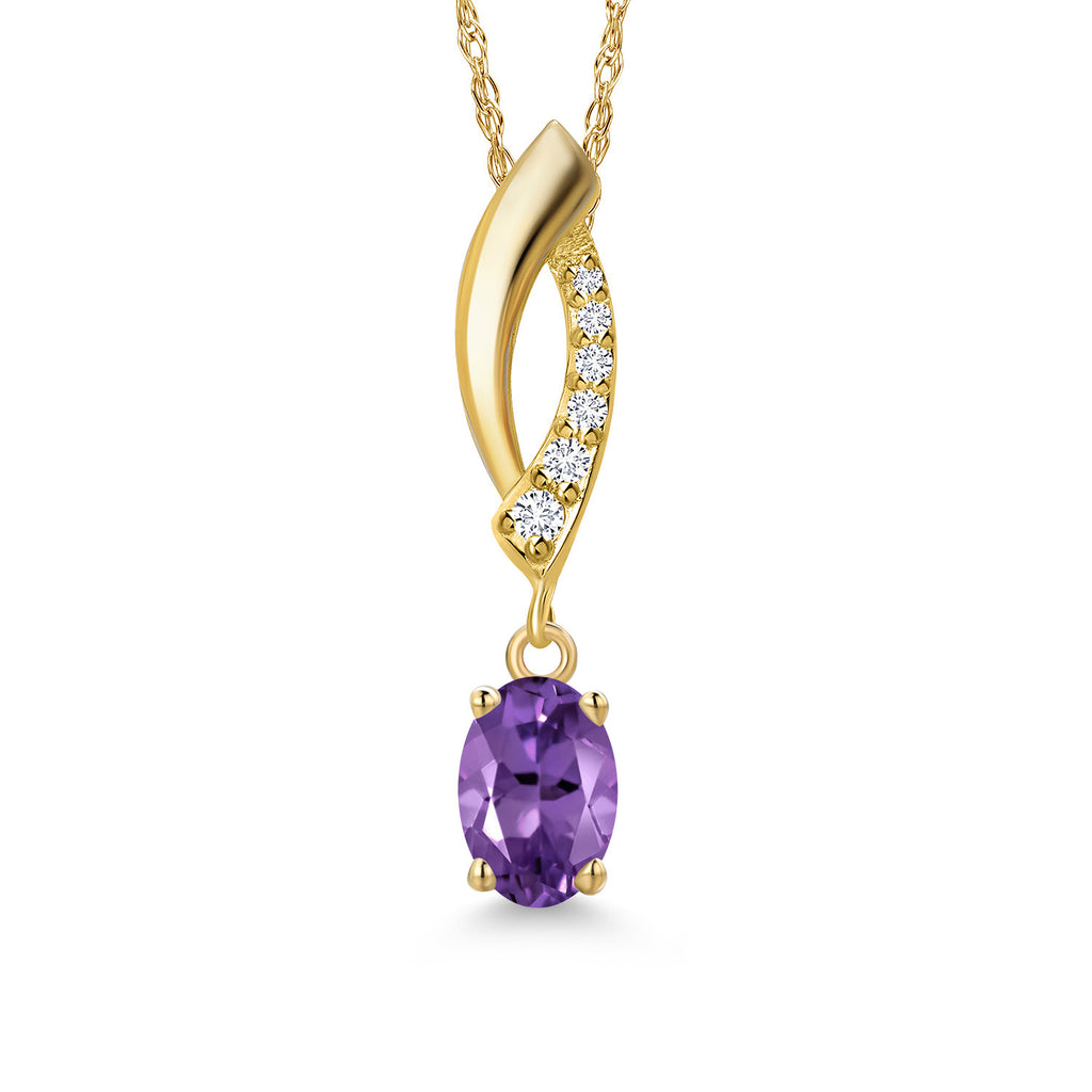 Amethyst - February_Pendant in 14K Yellow Gold