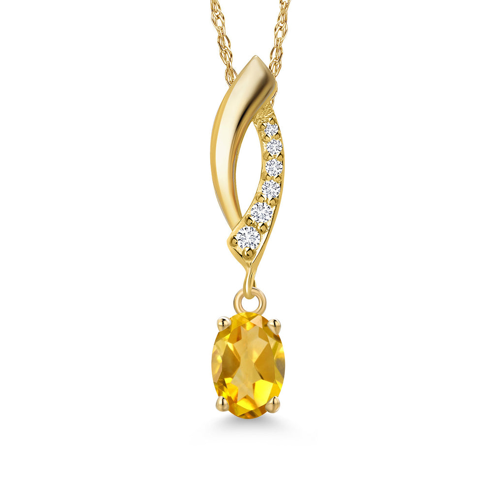 Citrine - November_Pendant in 14K Yellow Gold