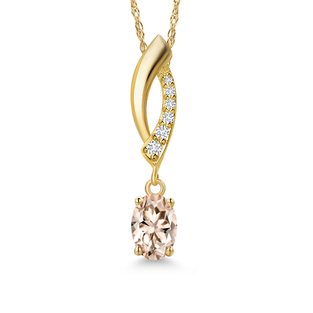 Morganite - October_Pendant in 14K Yellow Gold
