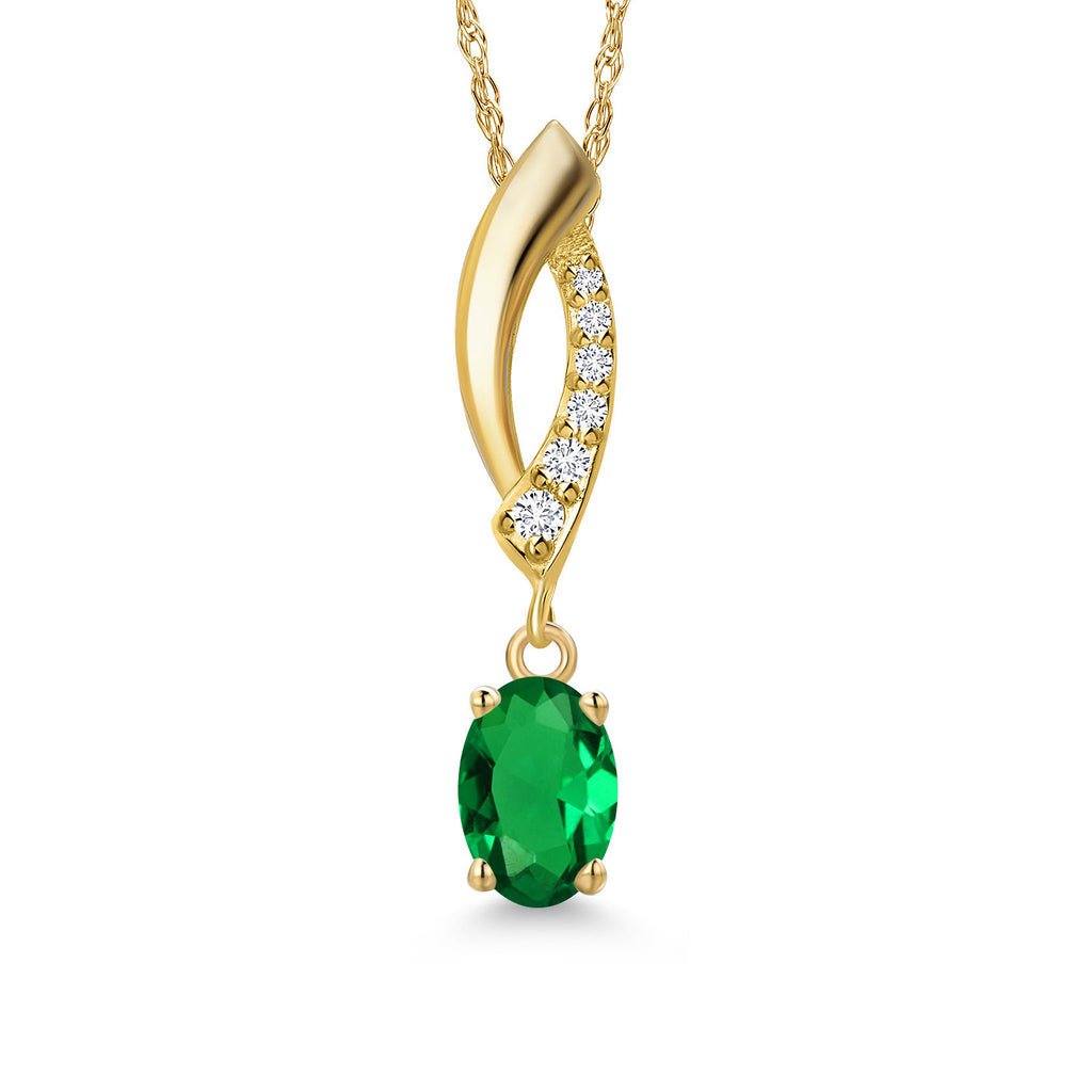Nano Emerald - May_Pendant in 14K Yellow Gold