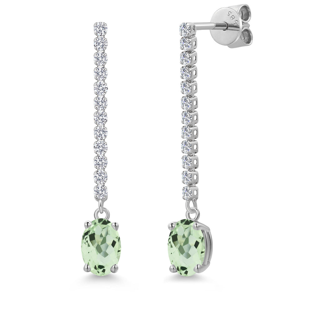 Prasiolite_Earrings in 14K White Gold