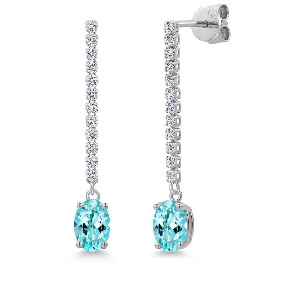 Apatite_Earrings in 14K White Gold