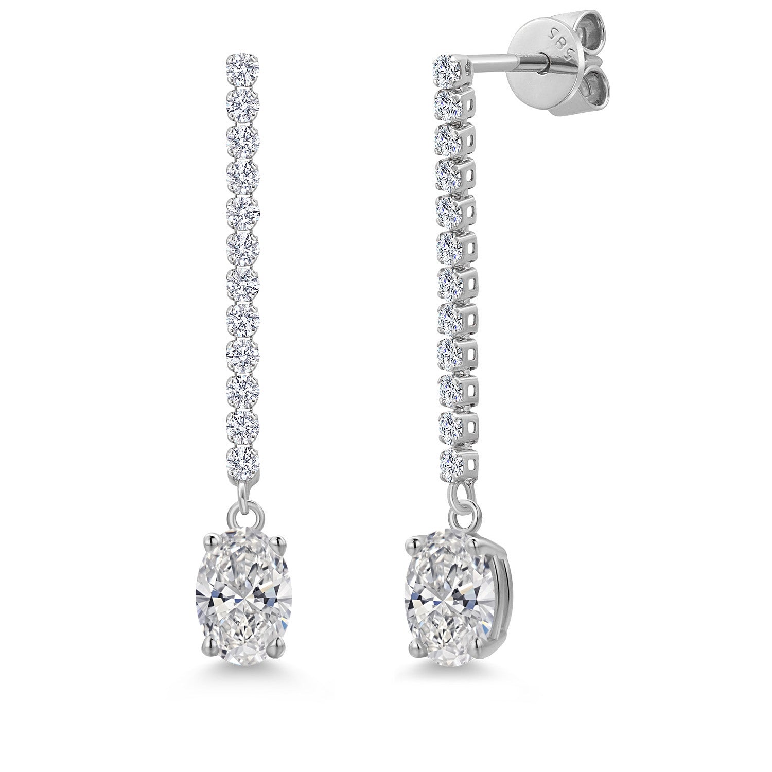 White Lab Grown Diamond - April_Earrings in 14K White Gold