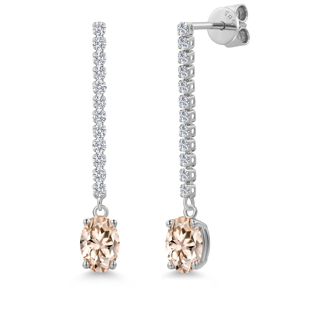 Morganite - October_Earrings in 14K White Gold