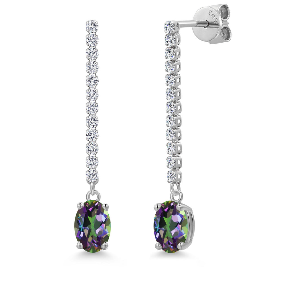 Green Mystic Topaz_Earrings in 14K White Gold