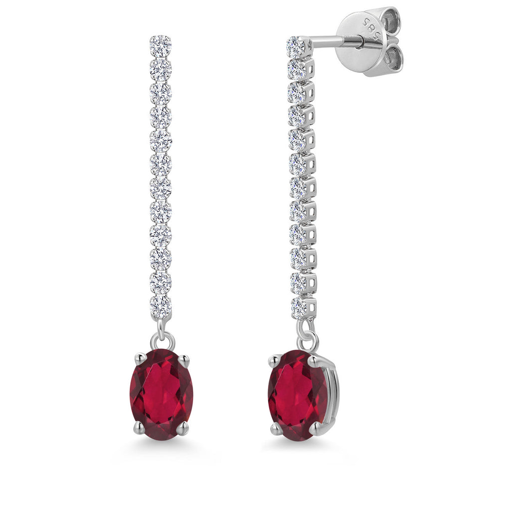Ruby Red Mystic Topaz_Earrings in 14K White Gold