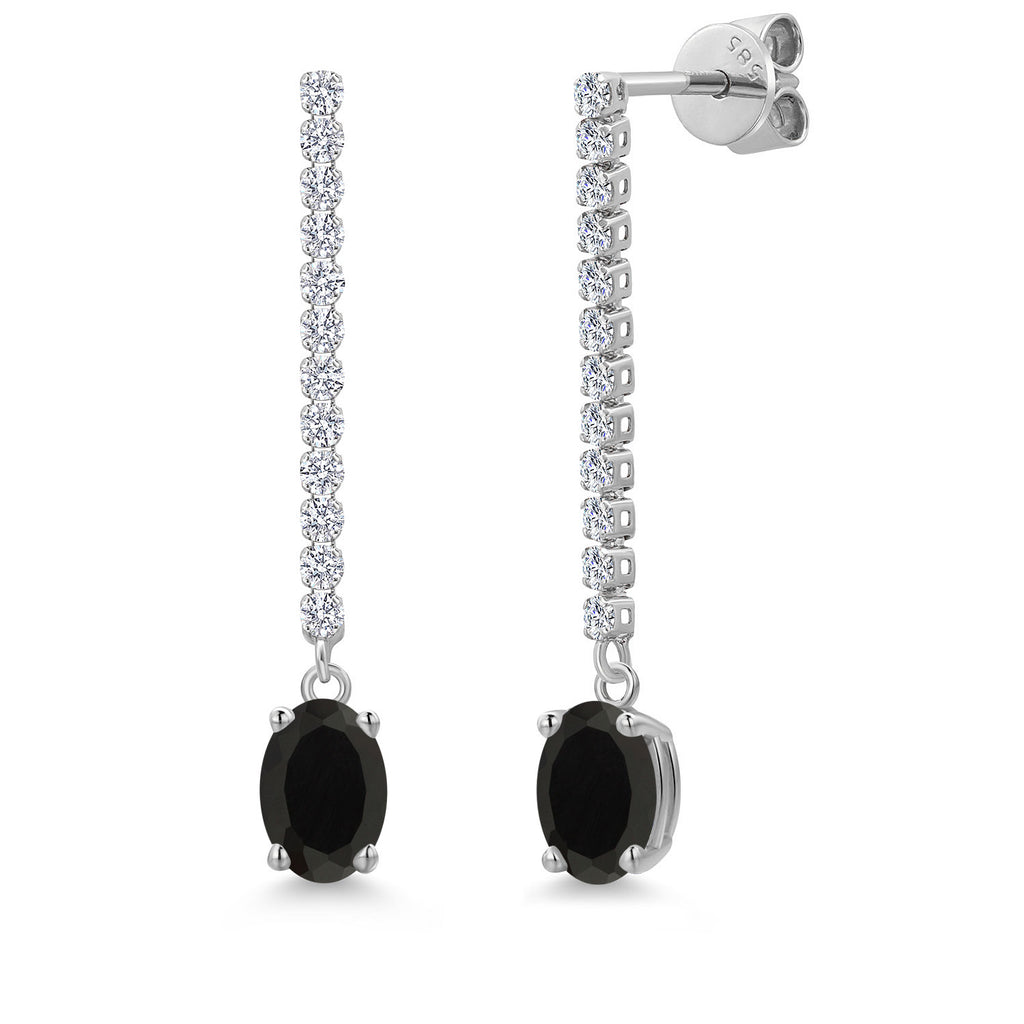 Onyx - December_Earrings in 14K White Gold