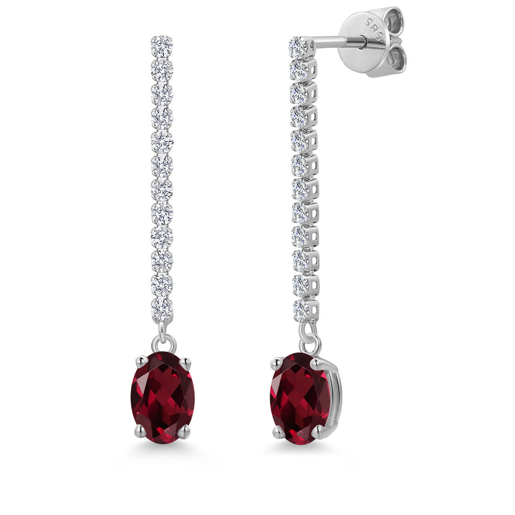 Rhodolite Garnet_Earrings in 14K White Gold