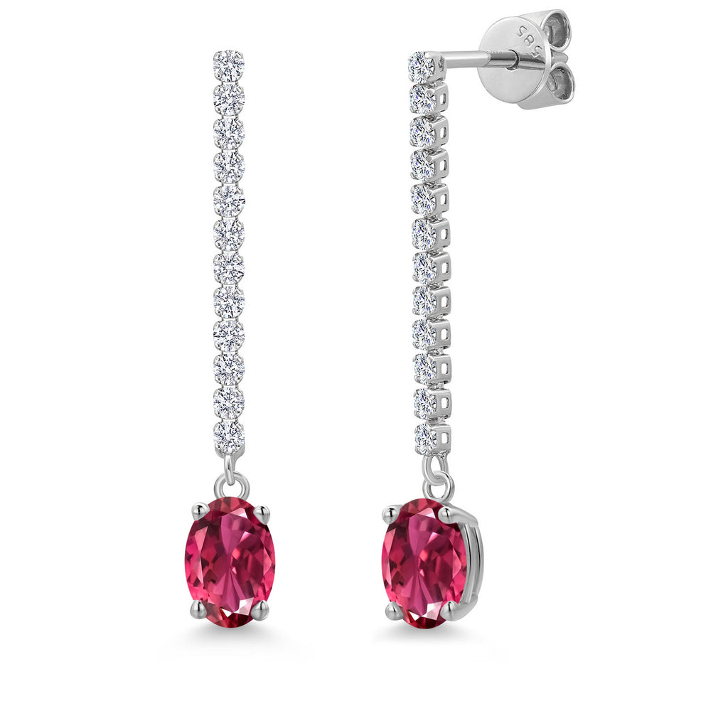 Pink Tourmaline - October_Earrings in 14K White Gold