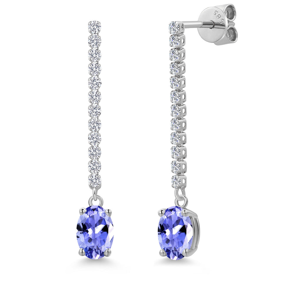 Tanzanite - December_Earrings in 14K White Gold