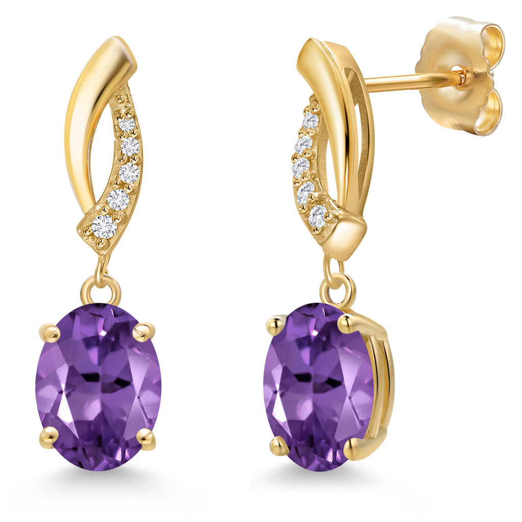 Amethyst - February_Earrings in 14K Yellow Gold