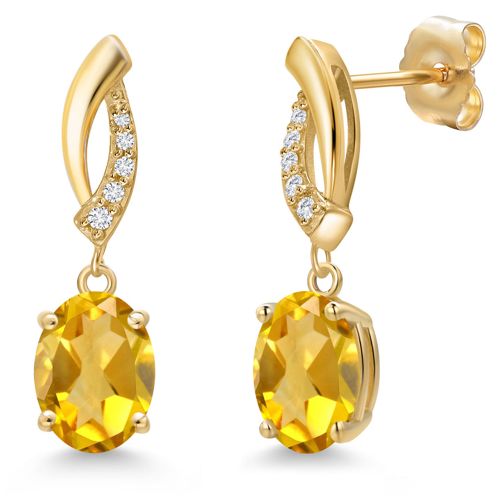 Citrine - November_Earrings in 14K Yellow Gold