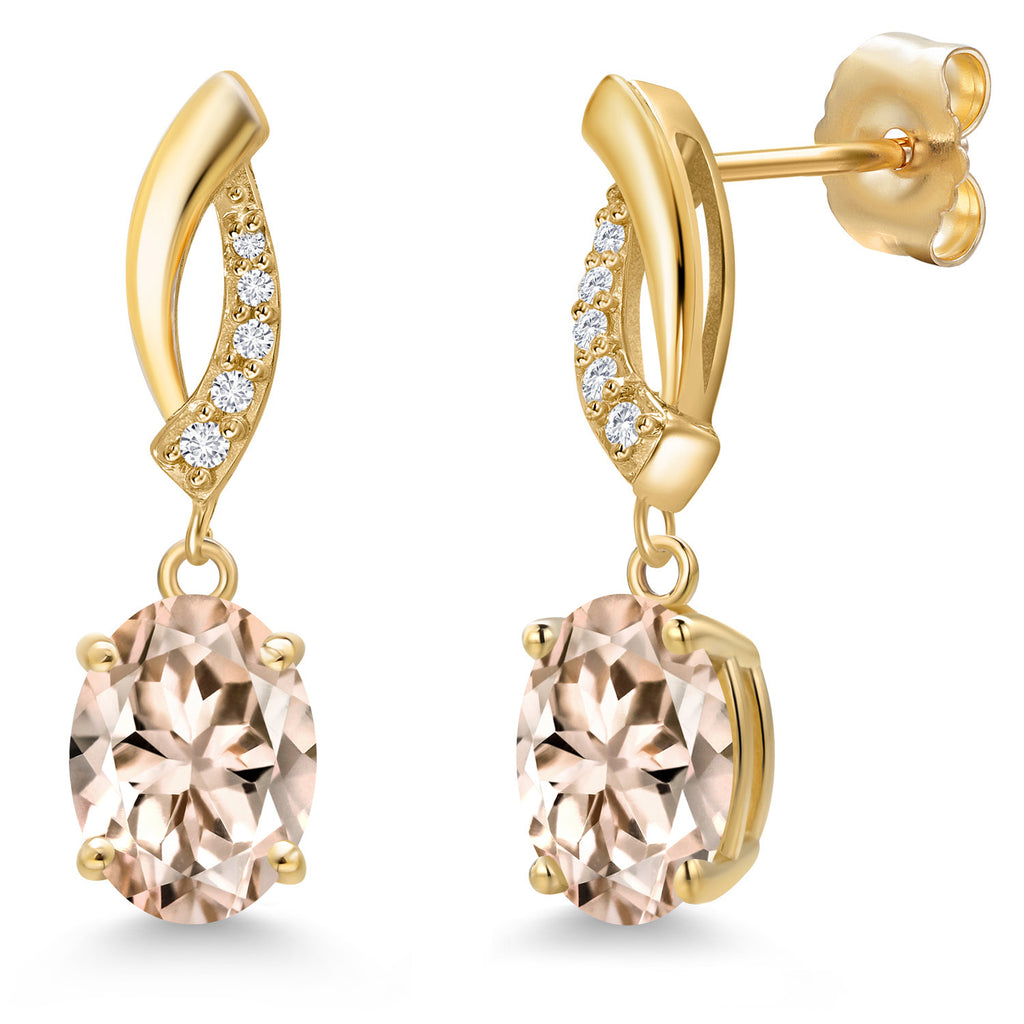 Morganite - October_Earrings in 14K Yellow Gold