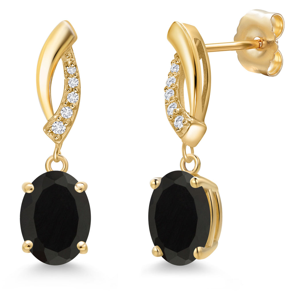 Onyx - December_Earrings in 14K Yellow Gold