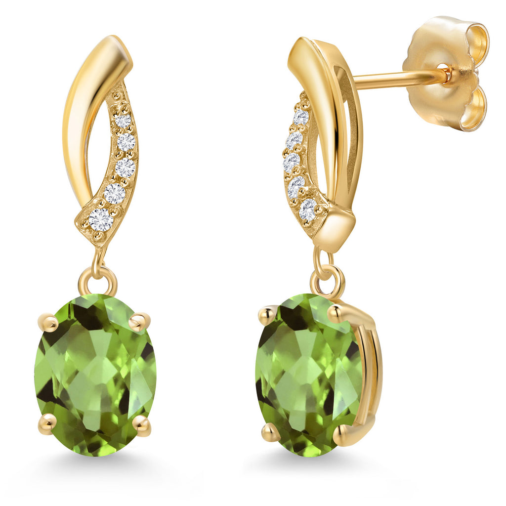 Peridot - August_Earrings in 14K Yellow Gold