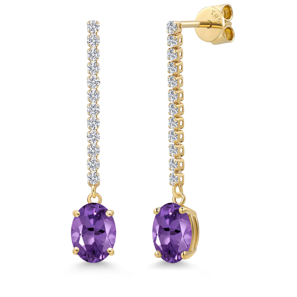 Amethyst - February_Earrings in 14K Yellow Gold