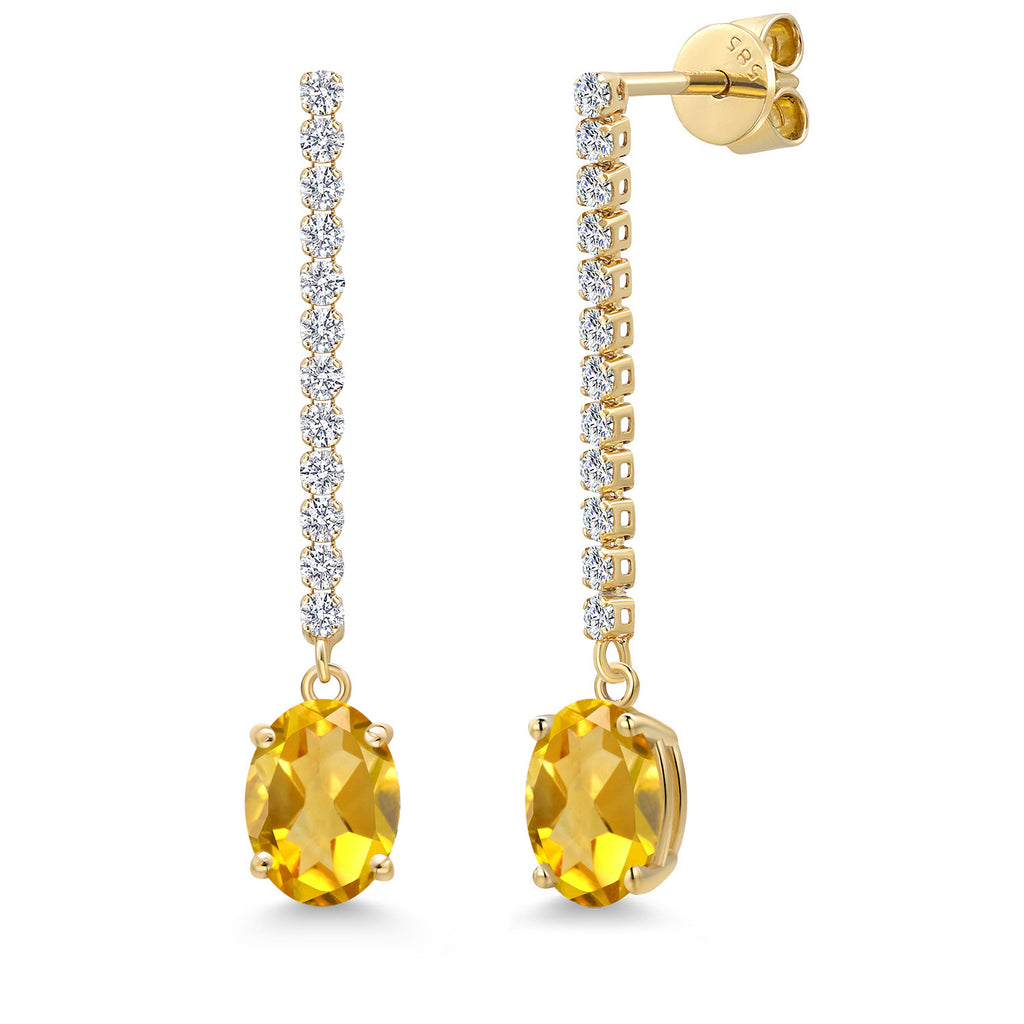 Citrine - November_Earrings in 14K Yellow Gold
