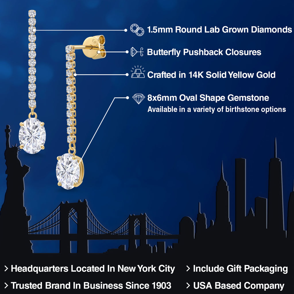 Near Colorless (GH) and E - F_Earrings in 14K Yellow Gold