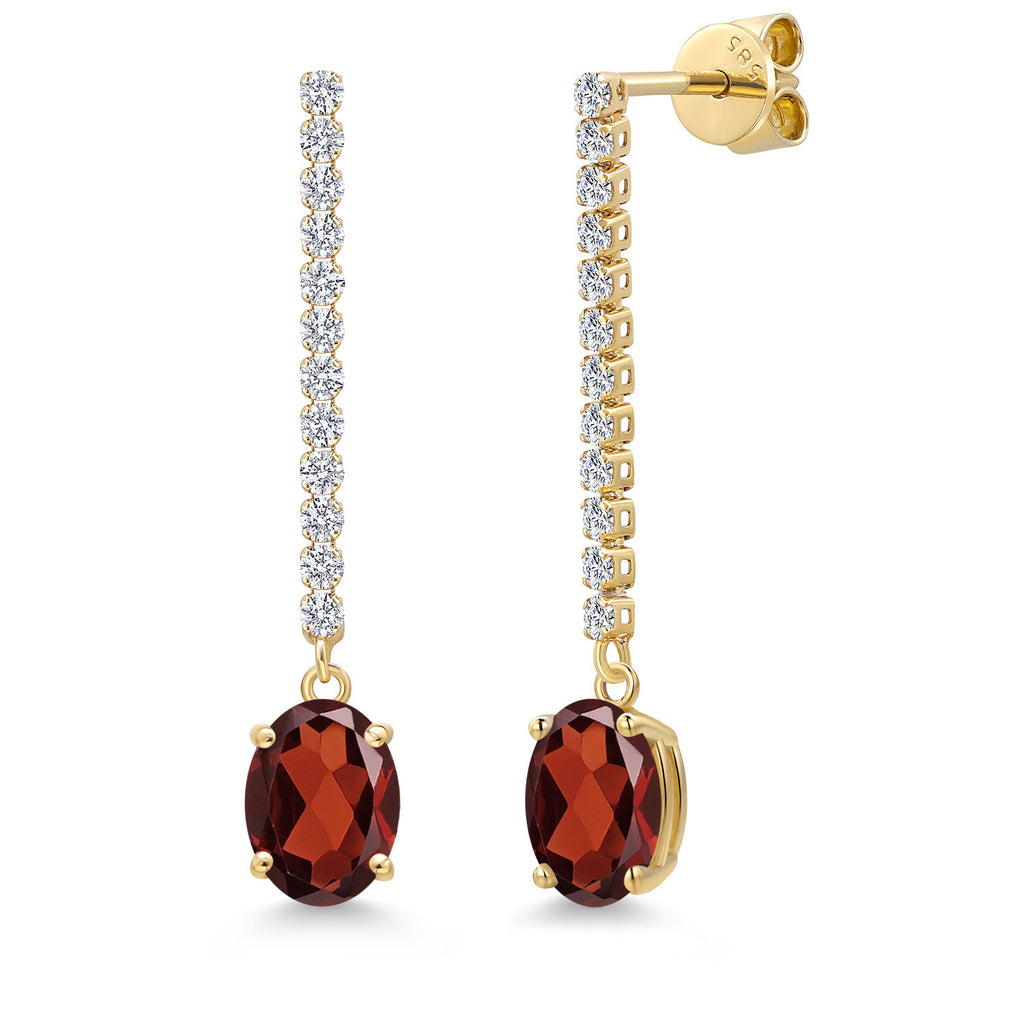 Garnet - January_Earrings in 14K Yellow Gold