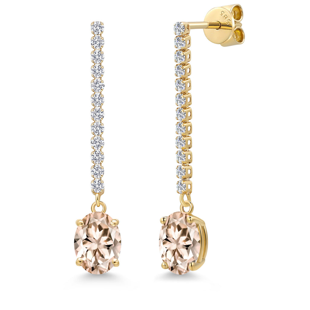 Morganite - October_Earrings in 14K Yellow Gold