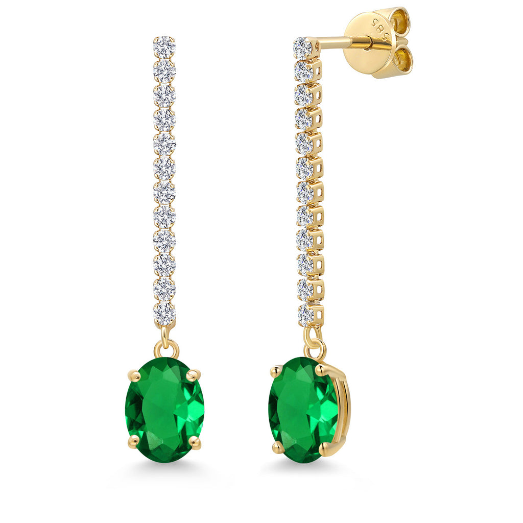 Nano Emerald - May_Earrings in 14K Yellow Gold