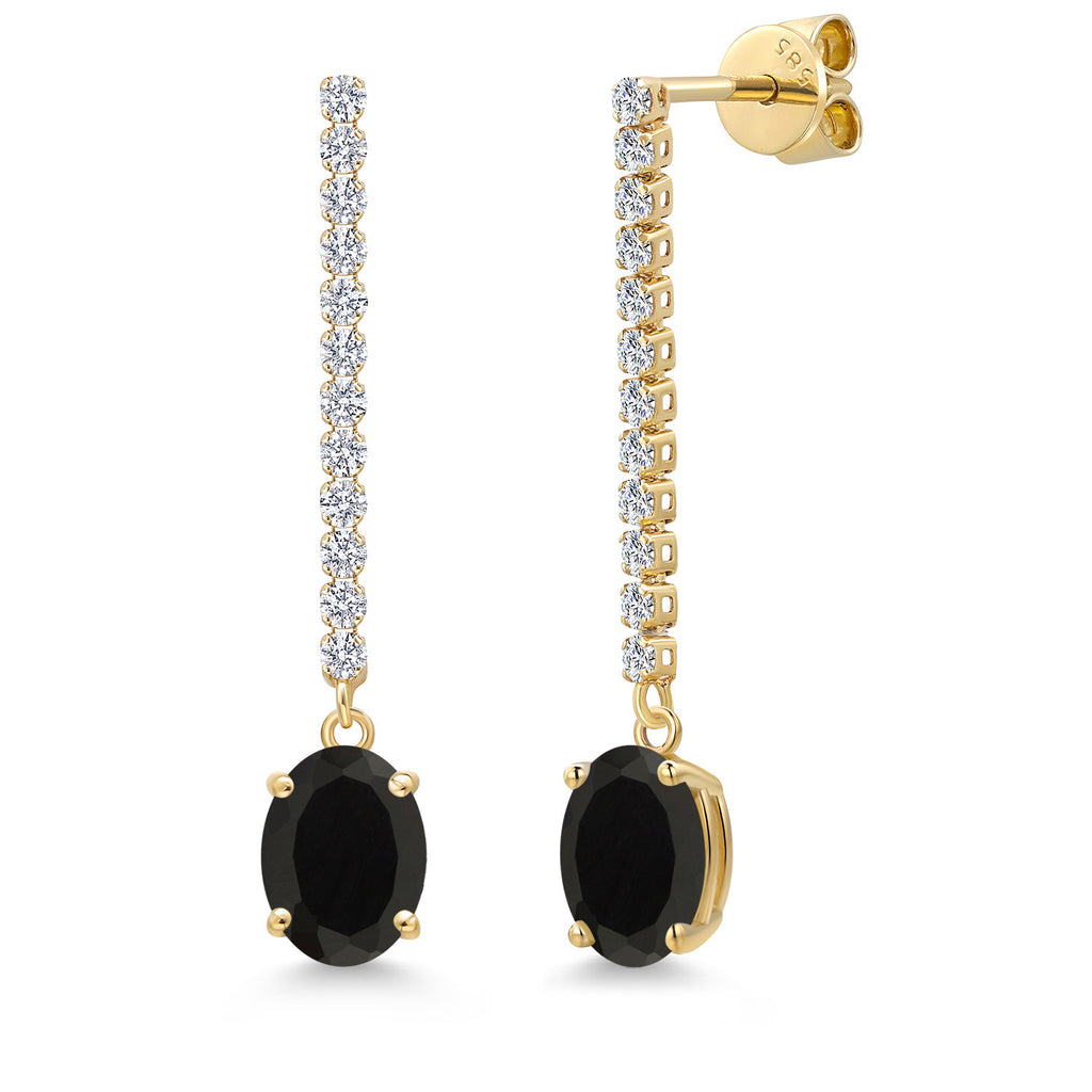 Onyx - December_Earrings in 14K Yellow Gold