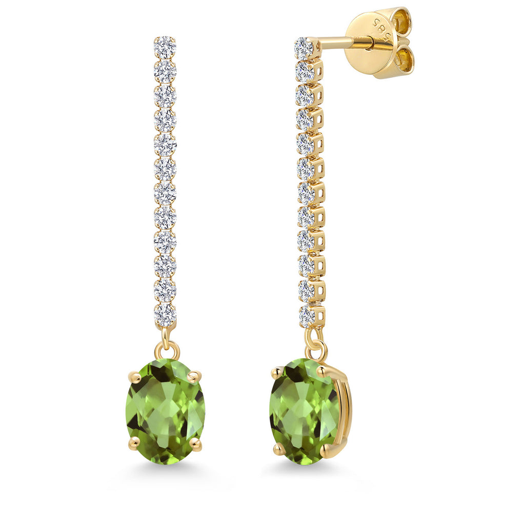 Peridot - August_Earrings in 14K Yellow Gold