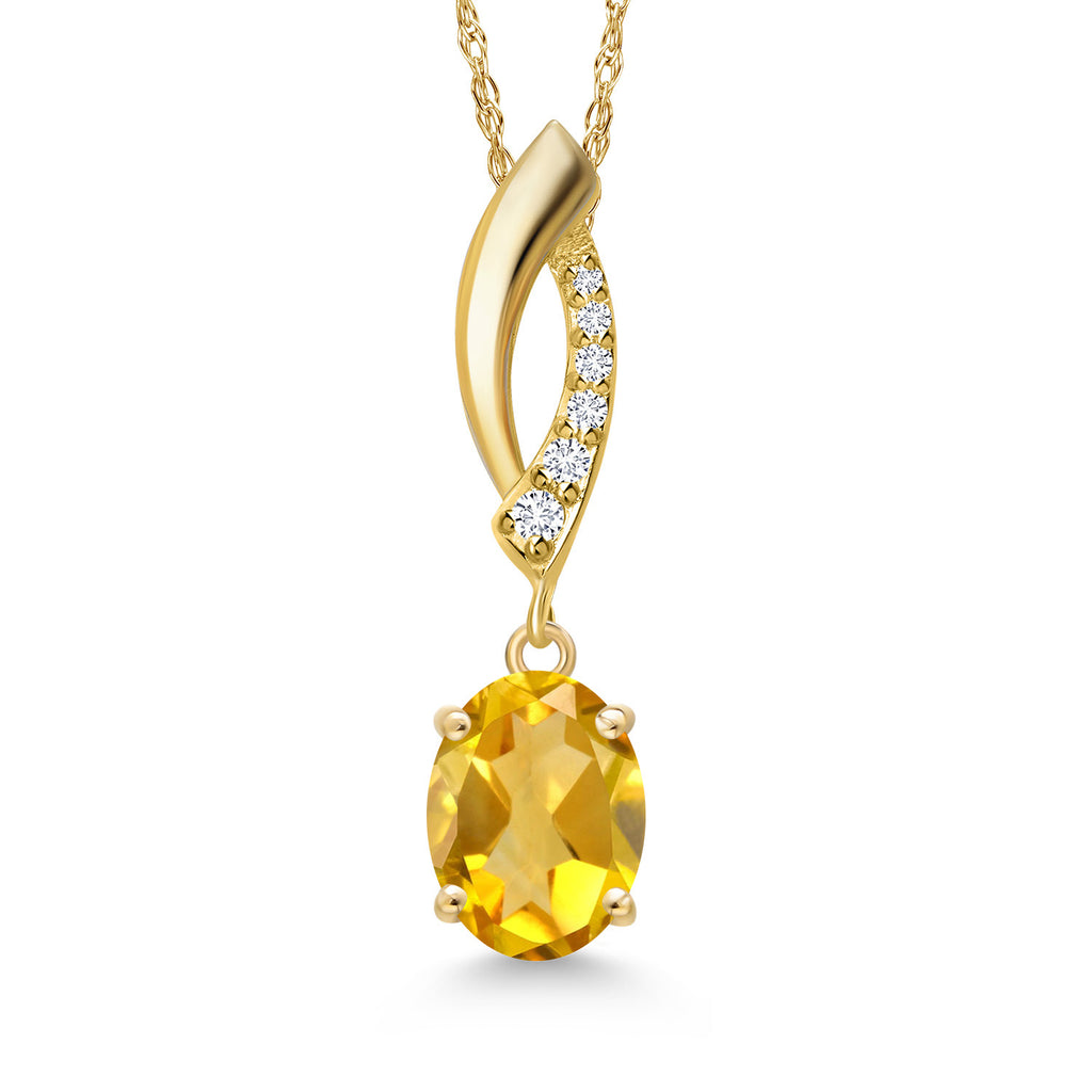 Citrine - November_Pendant in 14K Yellow Gold