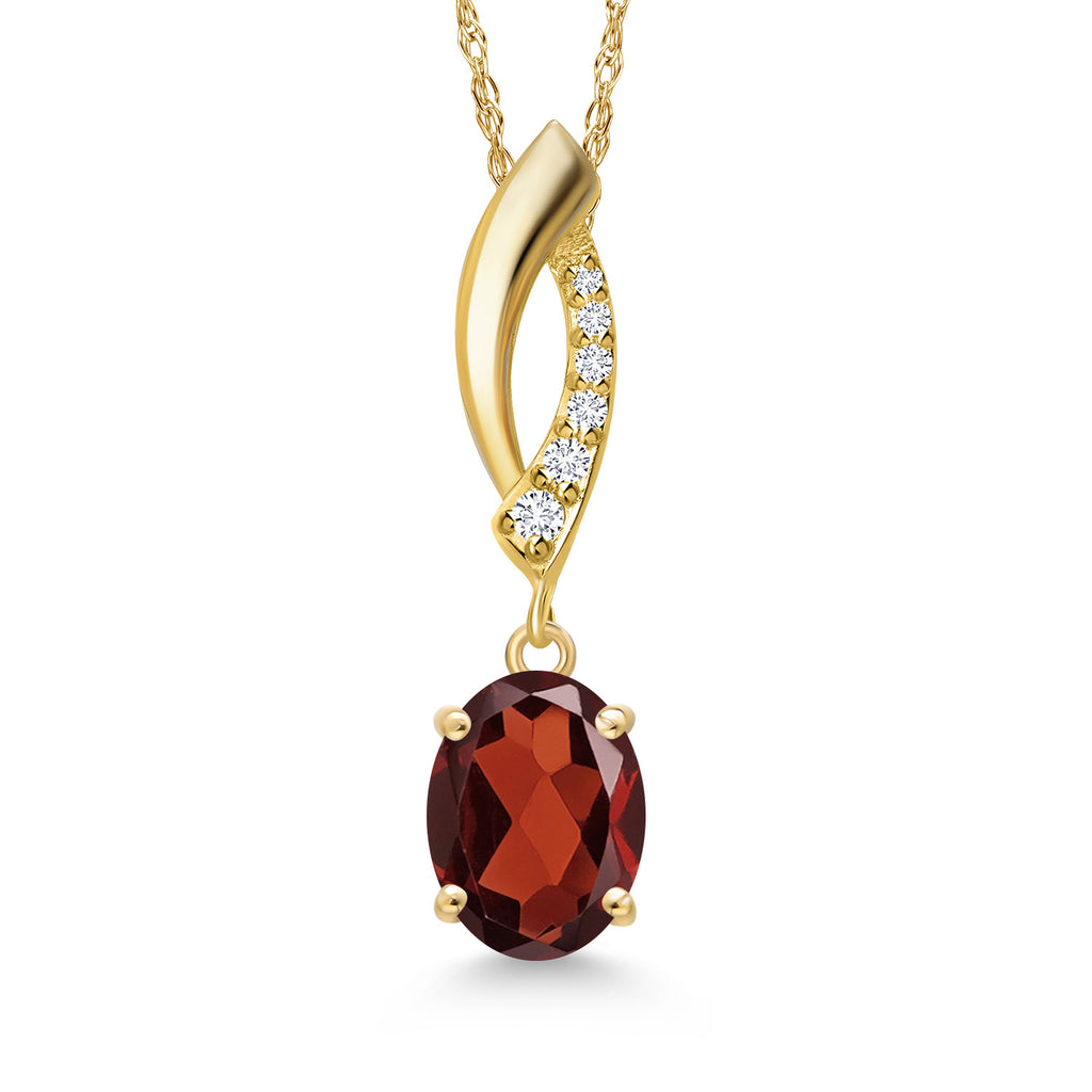 Garnet - January_Pendant in 14K Yellow Gold
