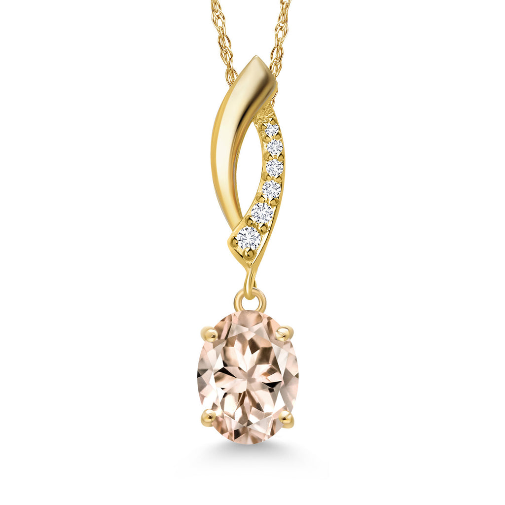 Morganite - October_Pendant in 14K Yellow Gold