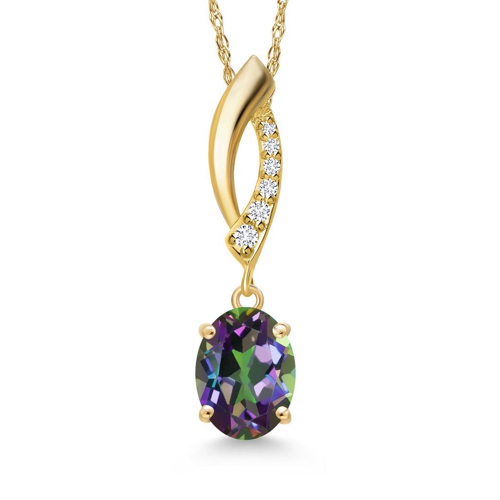 Green Mystic Topaz_Pendant in 14K Yellow Gold