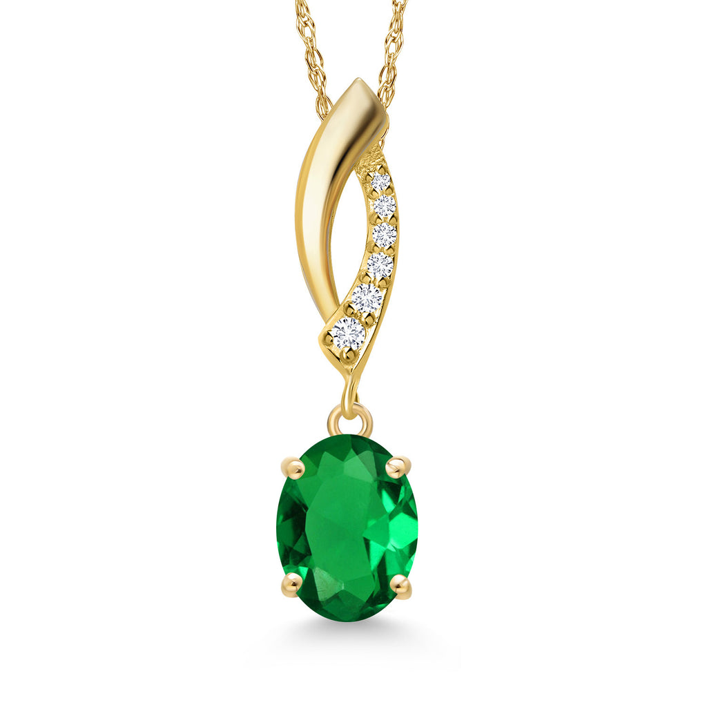 Nano Emerald - May_Pendant in 14K Yellow Gold