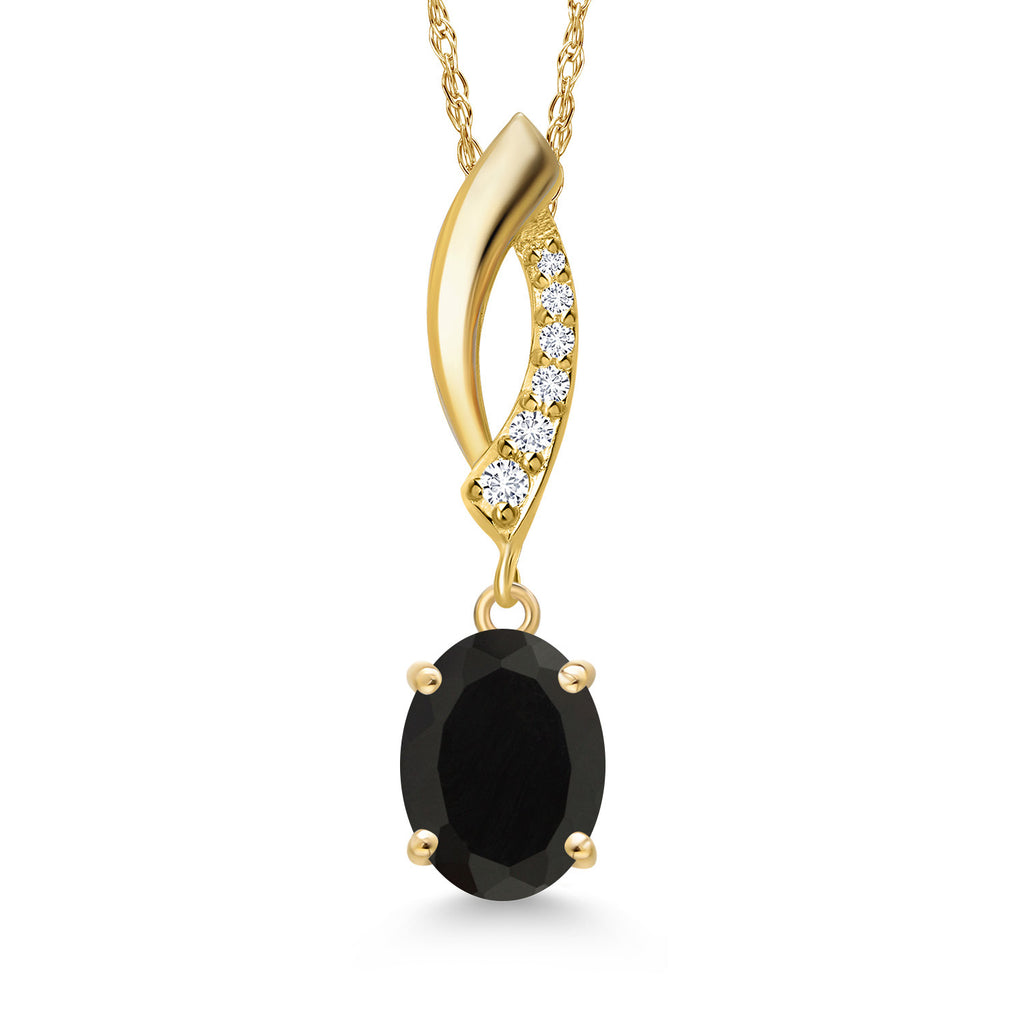 Onyx - December_Pendant in 14K Yellow Gold