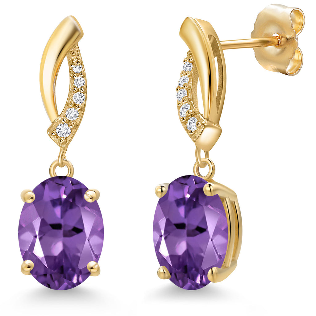Amethyst - February_Earrings in 14K Yellow Gold