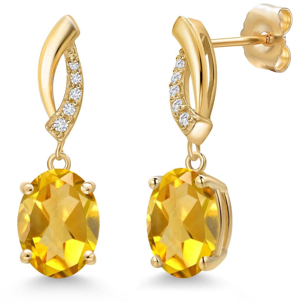 Citrine - November_Earrings in 14K Yellow Gold