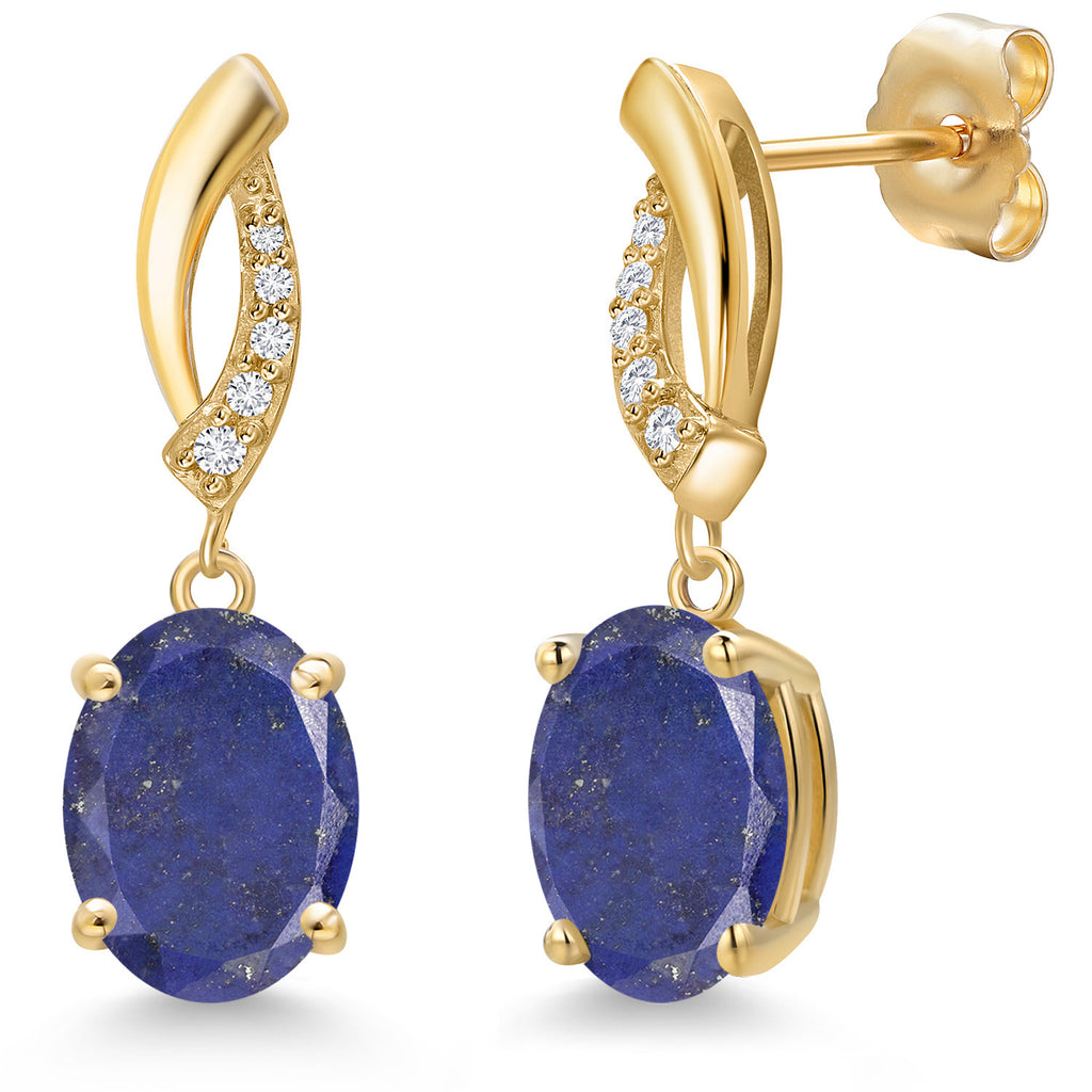 Blue Lapis_Earrings in 14K Yellow Gold