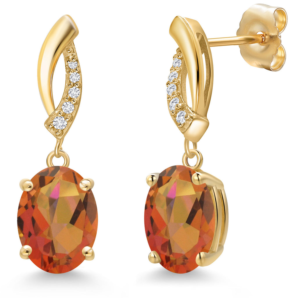 Twilight Orange Mystic Quartz_Earrings in 14K Yellow Gold