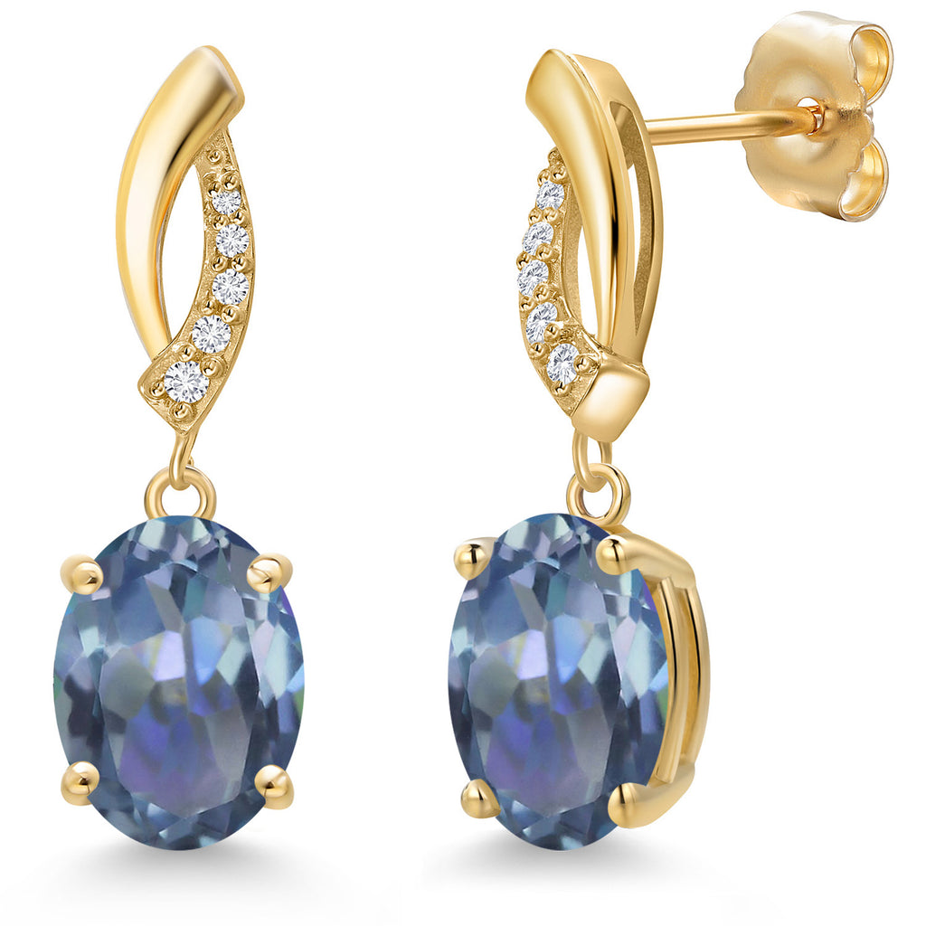 Cassiopeia Mystic Topaz_Earrings in 14K Yellow Gold