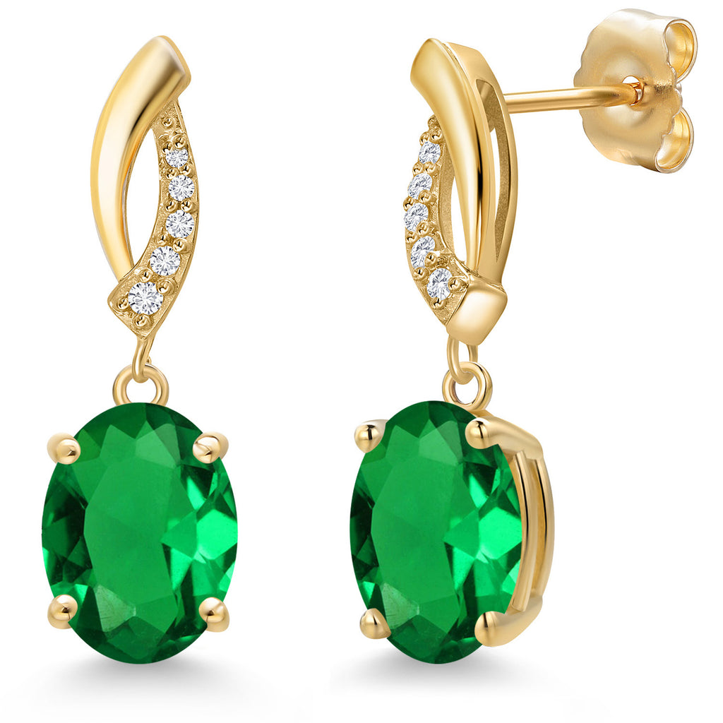 Nano Emerald - May_Earrings in 14K Yellow Gold