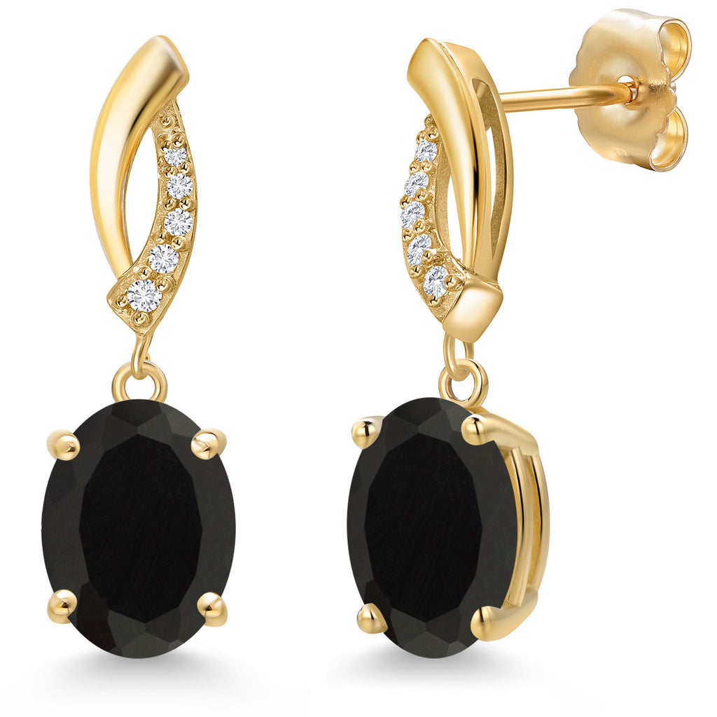 Onyx - December_Earrings in 14K Yellow Gold