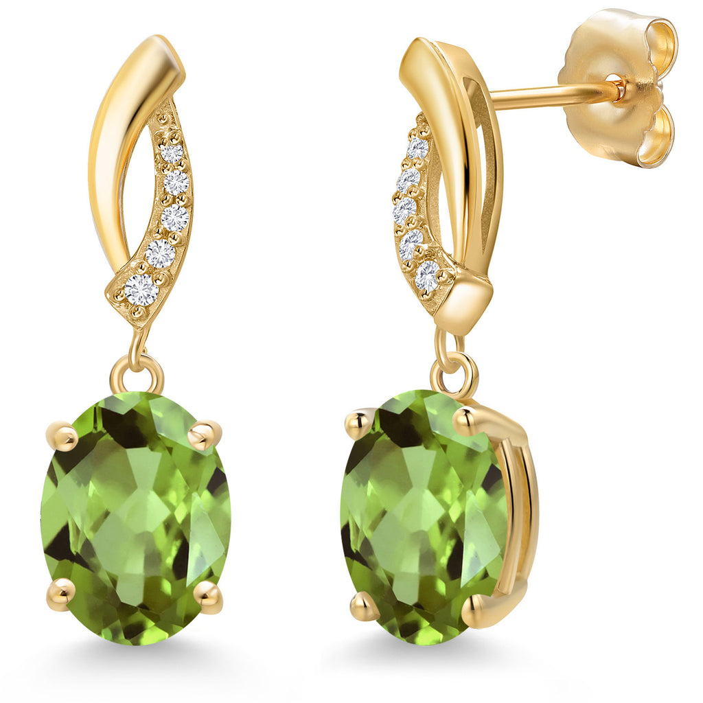 Peridot - August_Earrings in 14K Yellow Gold