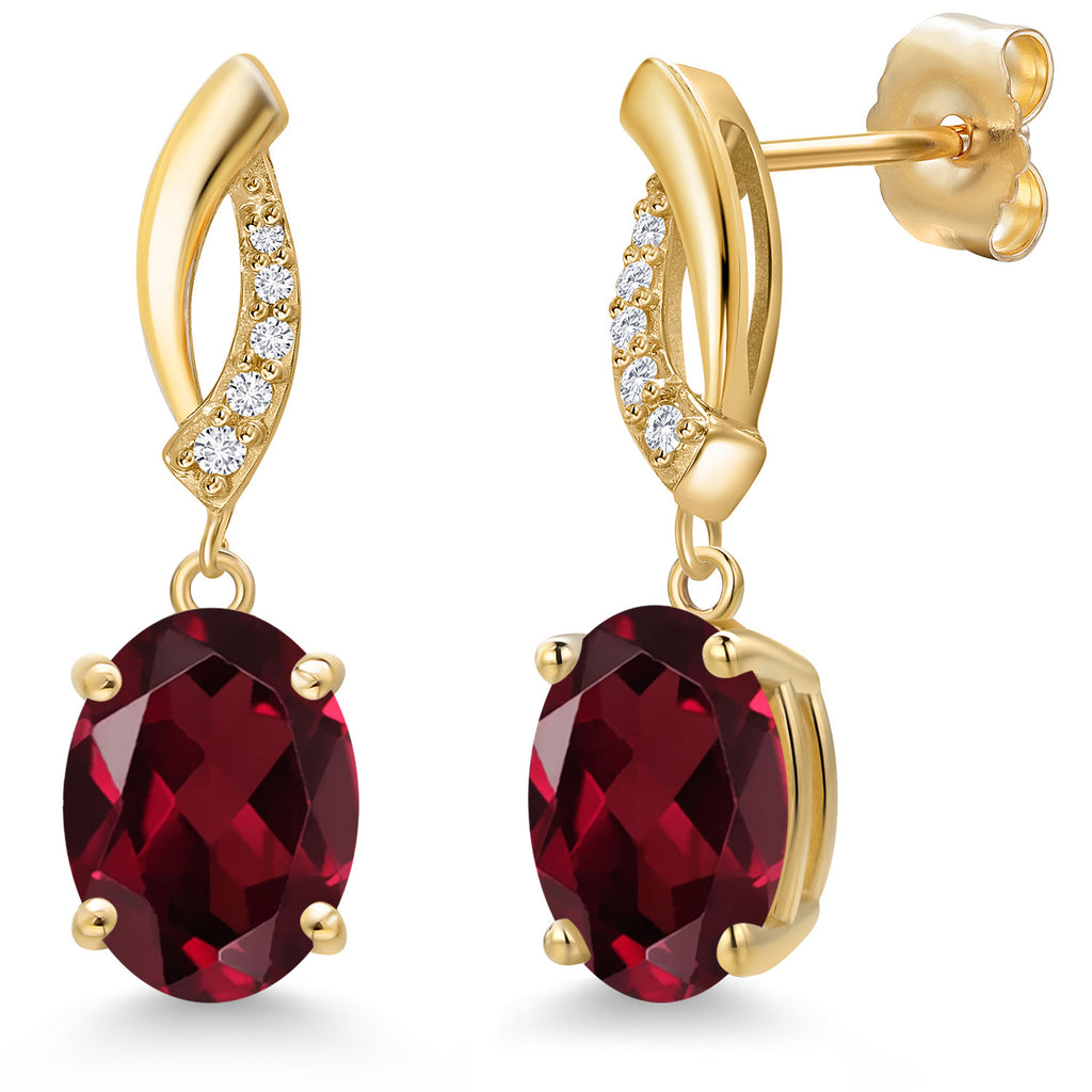 Rhodolite Garnet_Earrings in 14K Yellow Gold