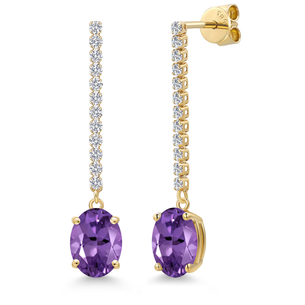 Amethyst - February_Earrings in 14K Yellow Gold