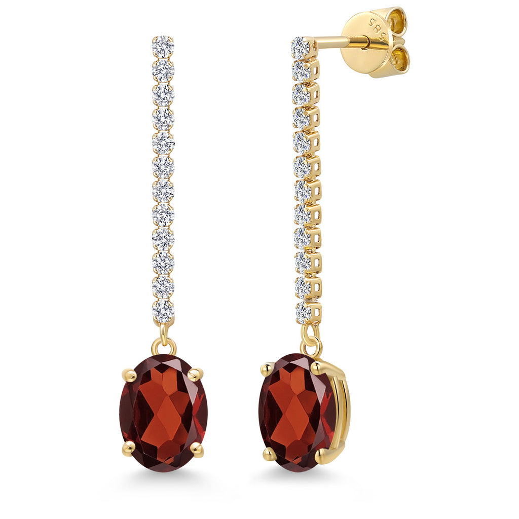 Garnet - January_Earrings in 14K Yellow Gold