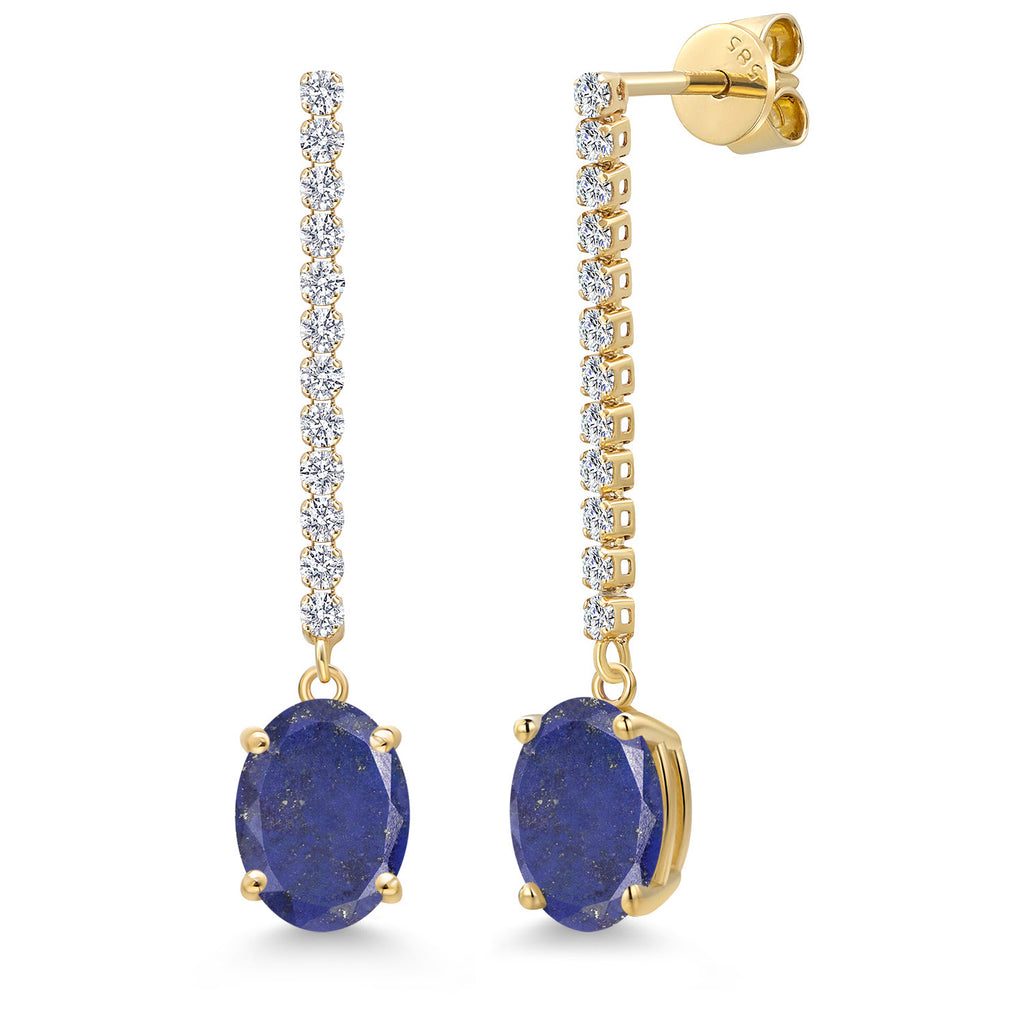 Blue Lapis_Earrings in 14K Yellow Gold
