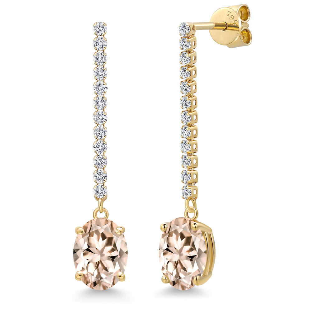 Morganite - October_Earrings in 14K Yellow Gold