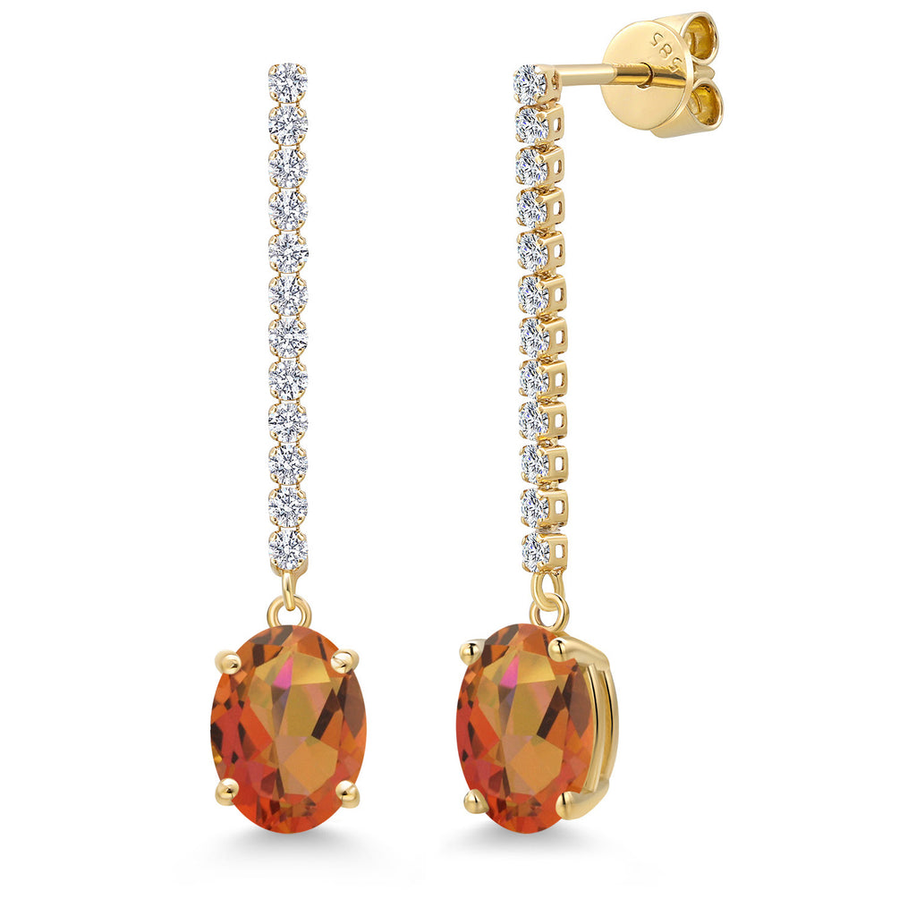 Twilight Orange Mystic Quartz_Earrings in 14K Yellow Gold