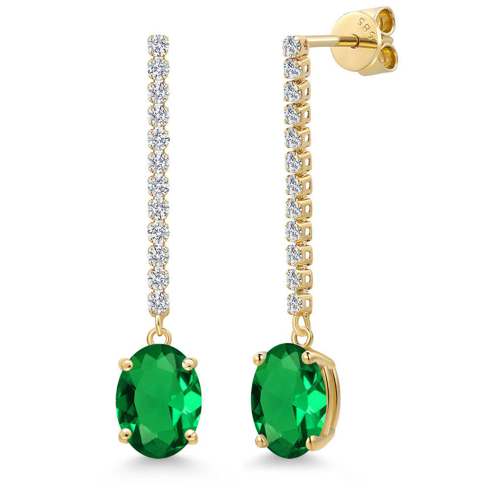 Nano Emerald - May_Earrings in 14K Yellow Gold
