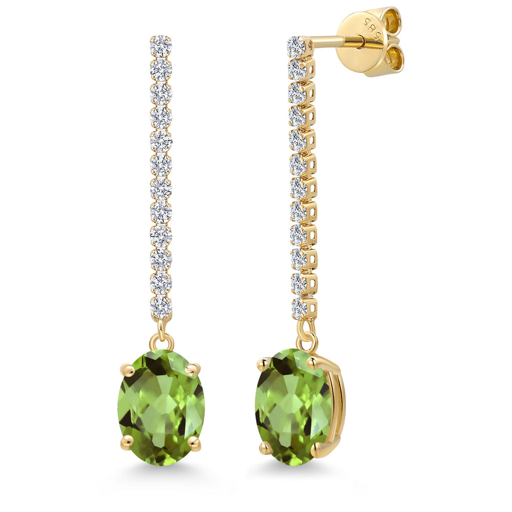 Peridot - August_Earrings in 14K Yellow Gold