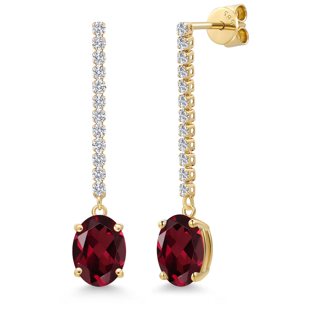 Rhodolite Garnet_Earrings in 14K Yellow Gold